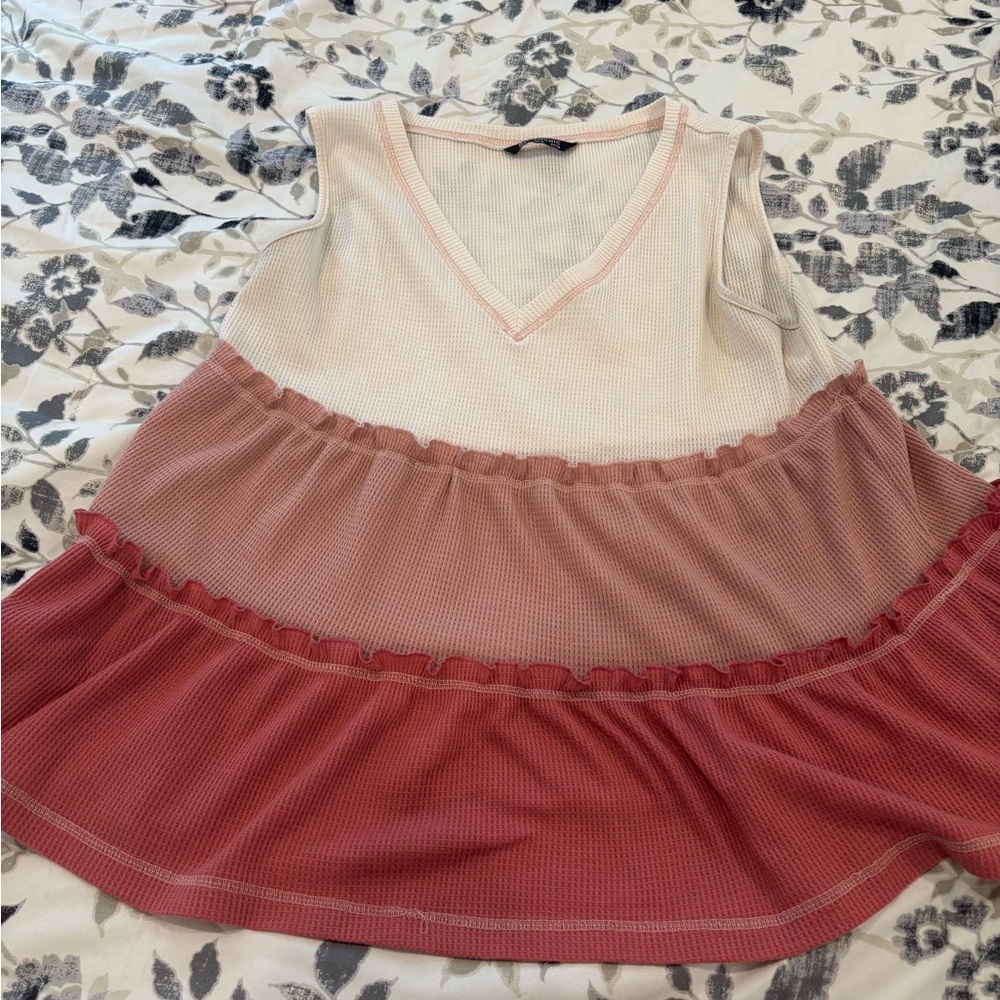 BloomChic Pink and White Layered Top